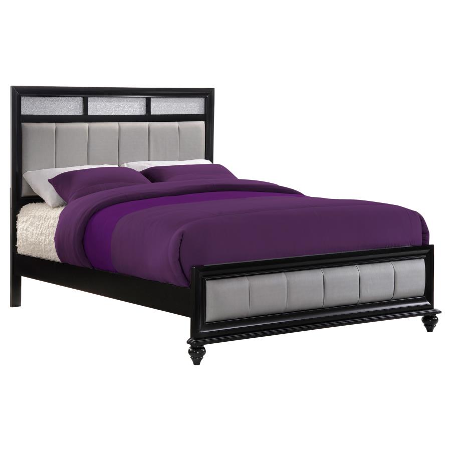 Barzini Wood  Panel Bed Black