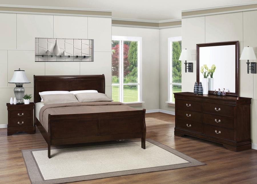 Louis Philippe 4-piece Bedroom Set Cappuccino Twin,Full,Queen,King (Mattress not included)