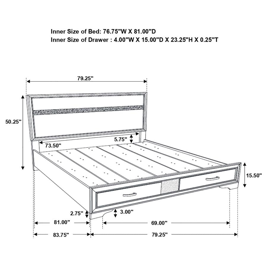 Miranda 51-inch Wood Storage Panel Bed White