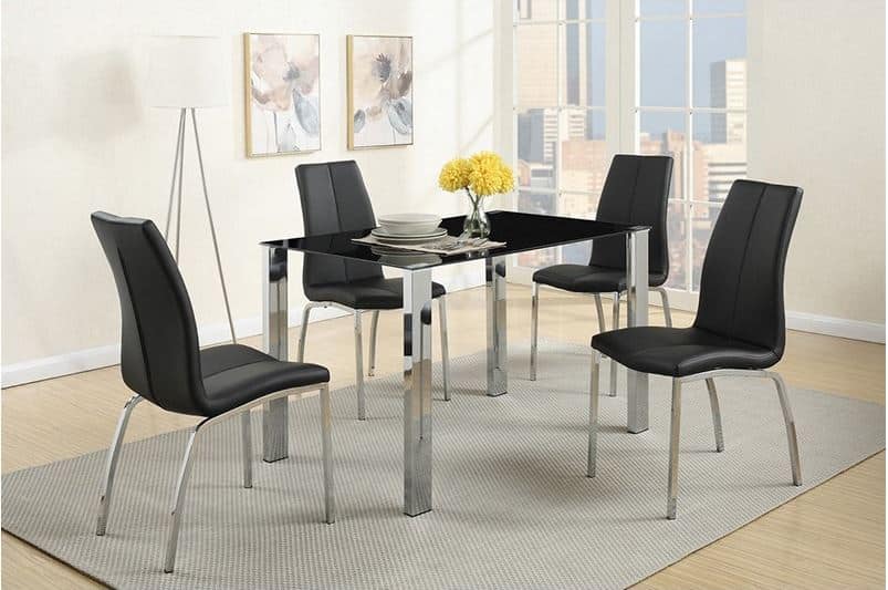 2200-1100 Dining Set Black 5pcs