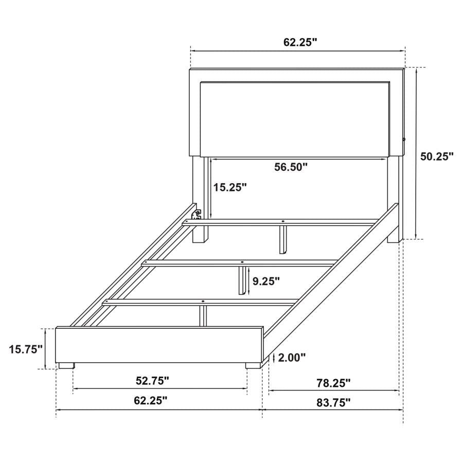 Marceline Wood LED Panel Bed Black ( mattress not included)