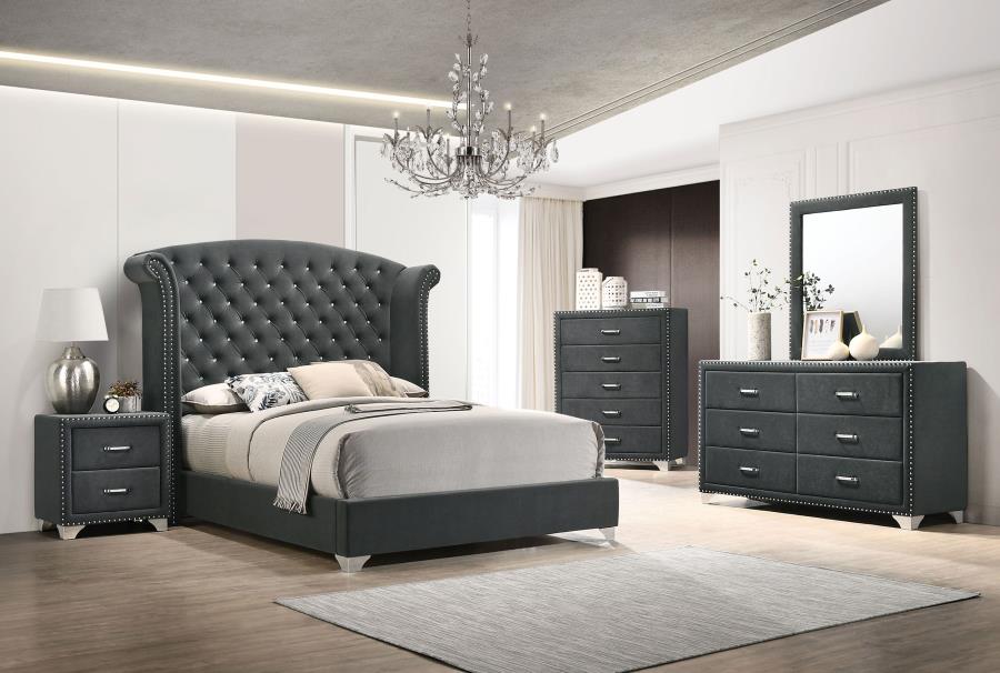 Melody 4-piece Queen Bedroom Set Grey (mattress not included)