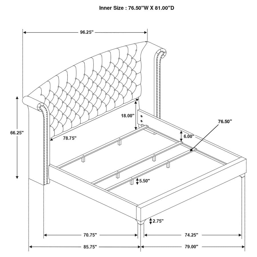 Melody 4-piece Queen Bedroom Set Grey (mattress not included)