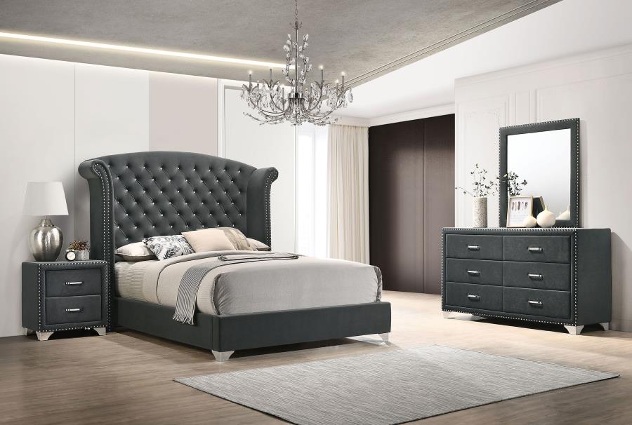 Melody 4-piece Queen Bedroom Set Grey (mattress not included)