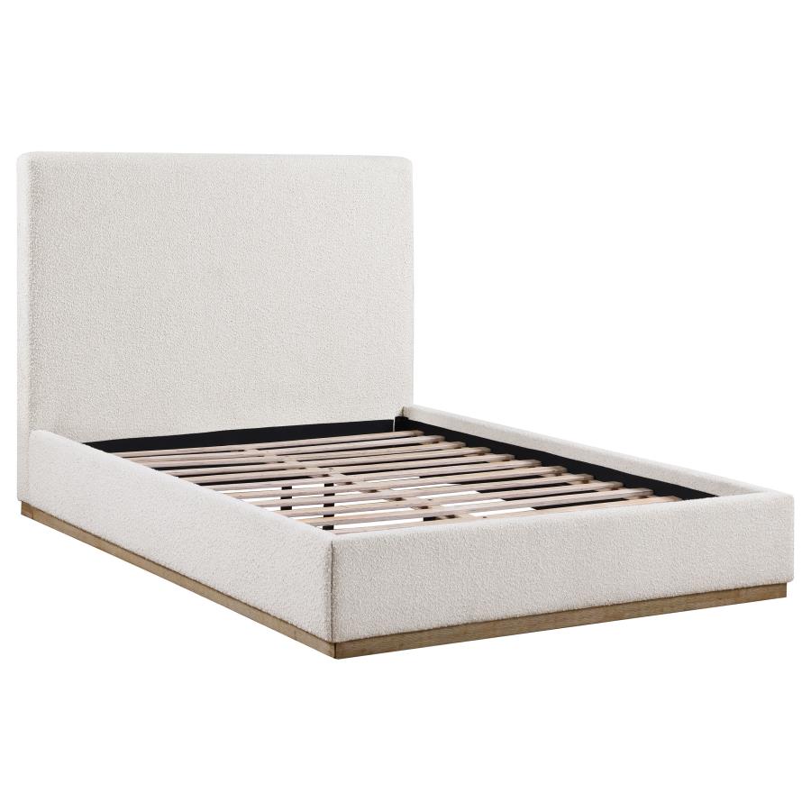 Knox Upholstered Panel Bed Cream ( mattress not included)