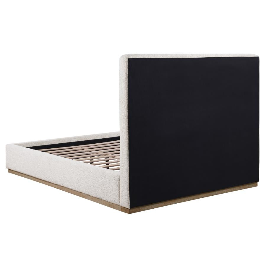 Knox Upholstered Panel Bed Cream ( mattress not included)