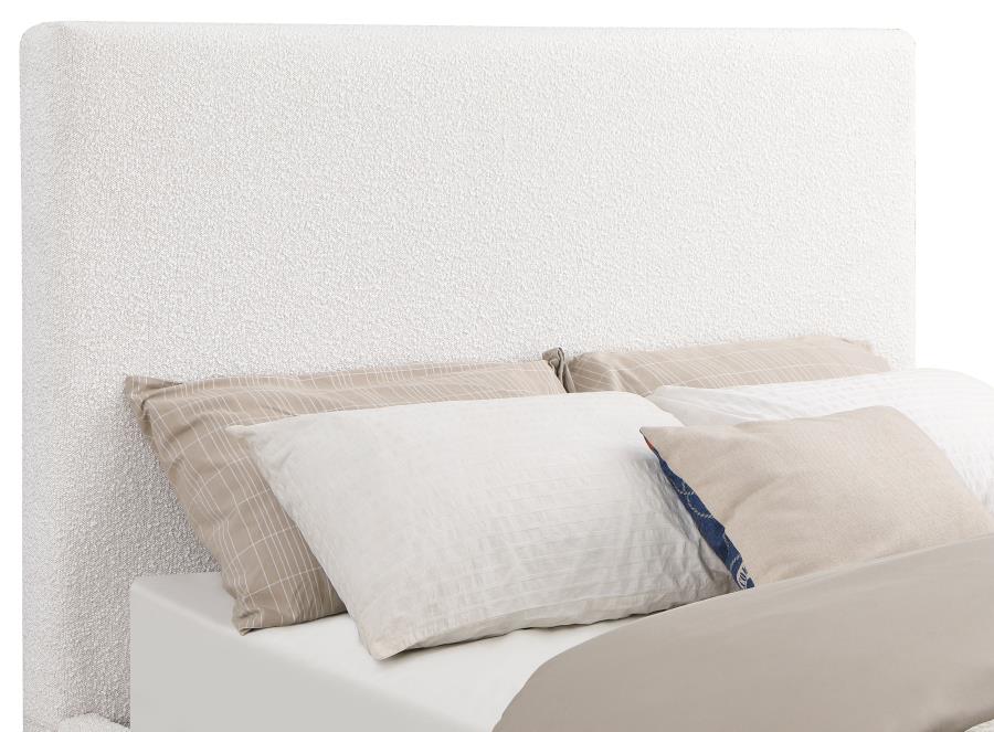 Knox Upholstered Panel Bed Cream ( mattress not included)