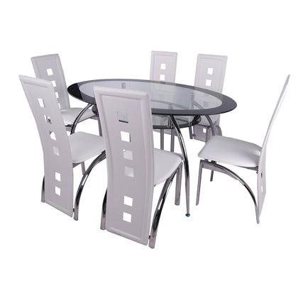 2100L Dining Set White 7pcs