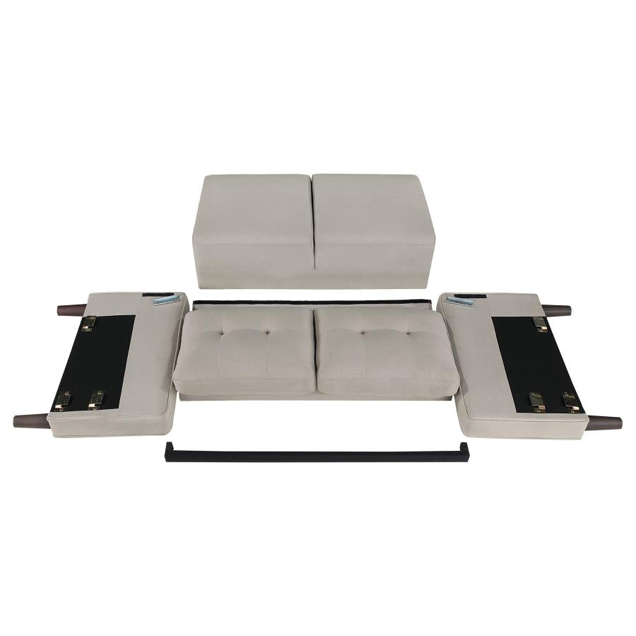 Bowen 3-piece Upholstered Track Arm Tufted Sofa Set Grey or Beige