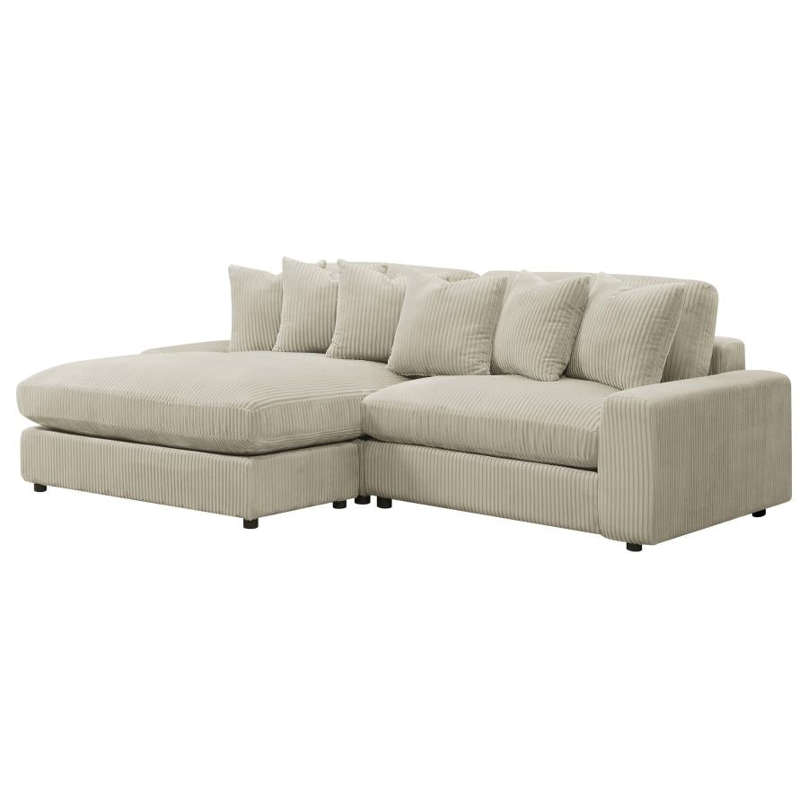 Blaine Upholstered Reversible Chaise Sectional Sofa Sand - Fog