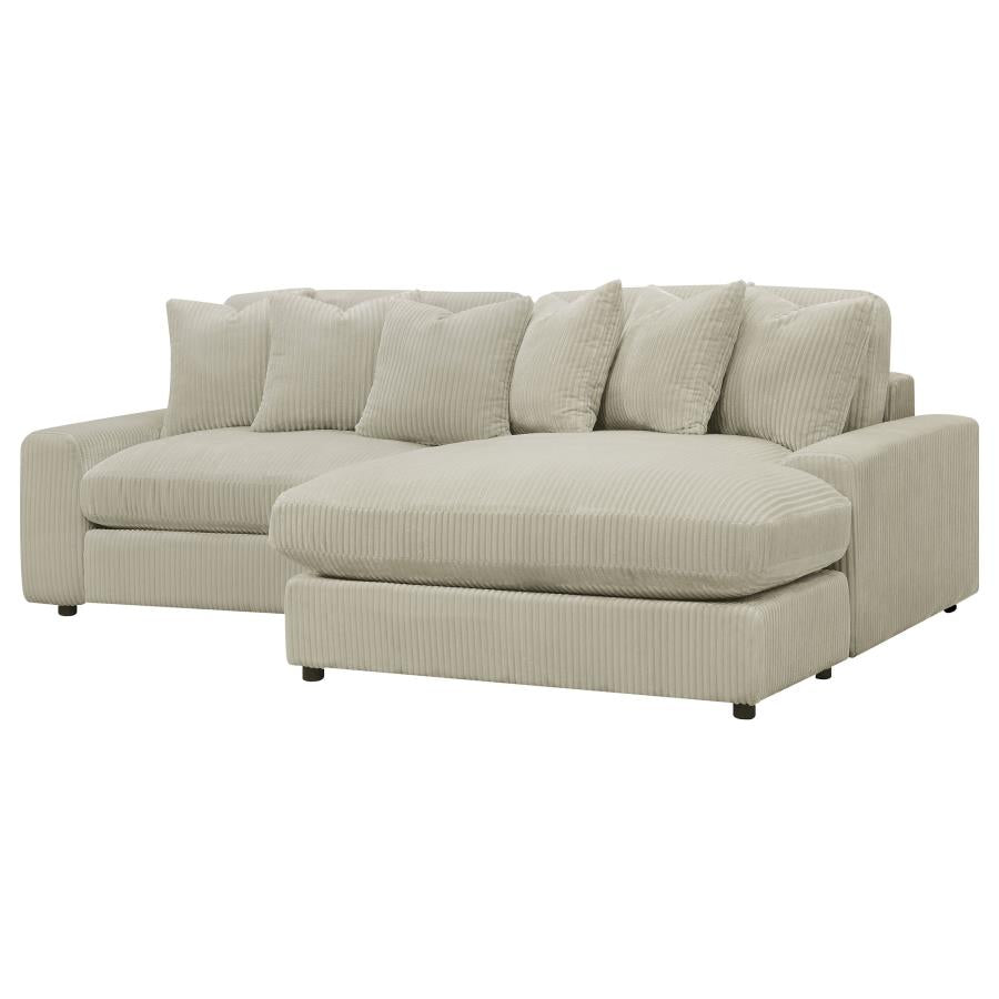 Blaine Upholstered Reversible Chaise Sectional Sofa Sand - Fog