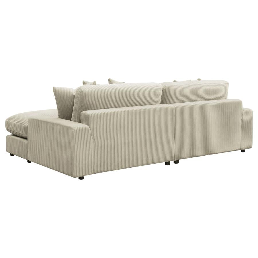 Blaine Upholstered Reversible Chaise Sectional Sofa Sand - Fog