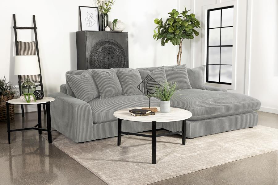 Blaine Upholstered Reversible Chaise Sectional Sofa Sand - Fog