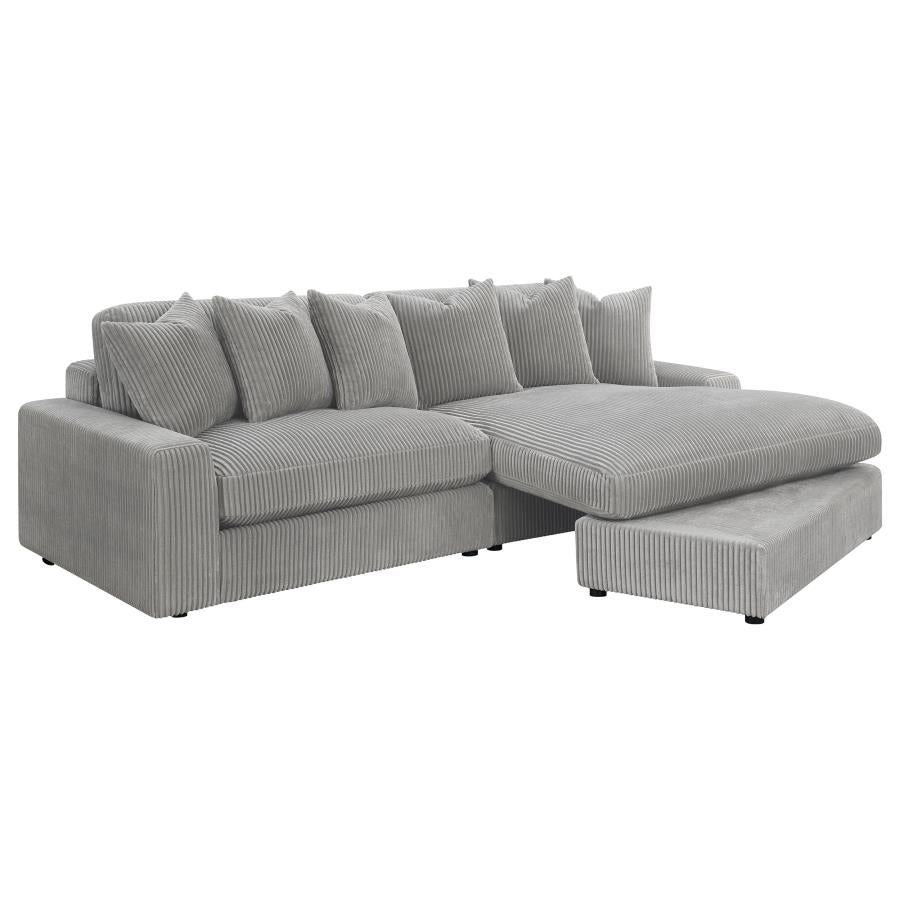 Blaine Upholstered Reversible Chaise Sectional Sofa Sand - Fog