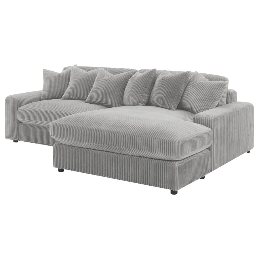 Blaine Upholstered Reversible Chaise Sectional Sofa Sand - Fog