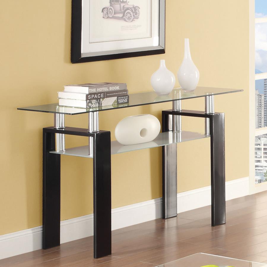 Dyer 1-shelf Rectangular Glass Top Coffee Table Black