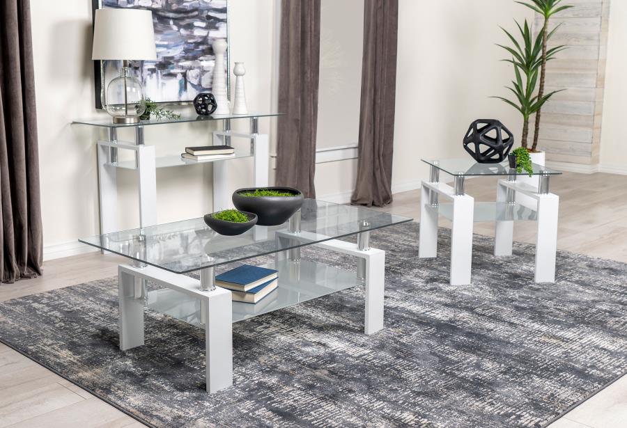 Dyer 1-shelf Rectangular Glass Top Coffee Table