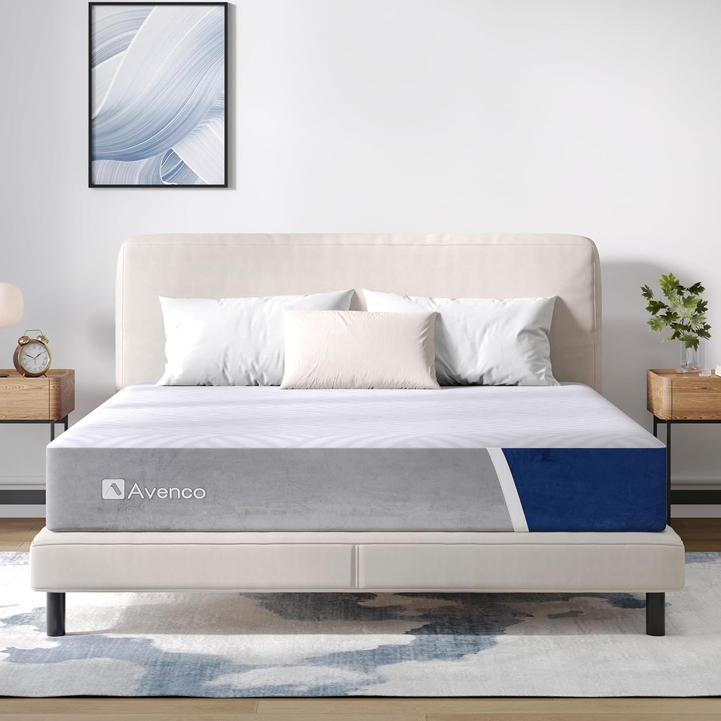 Avenco Size Mattress, 12 inch Mattress with Gel Memory Foam, Medium Firm, Mattress in a Box, Pressure Relief & Motion Isolation,