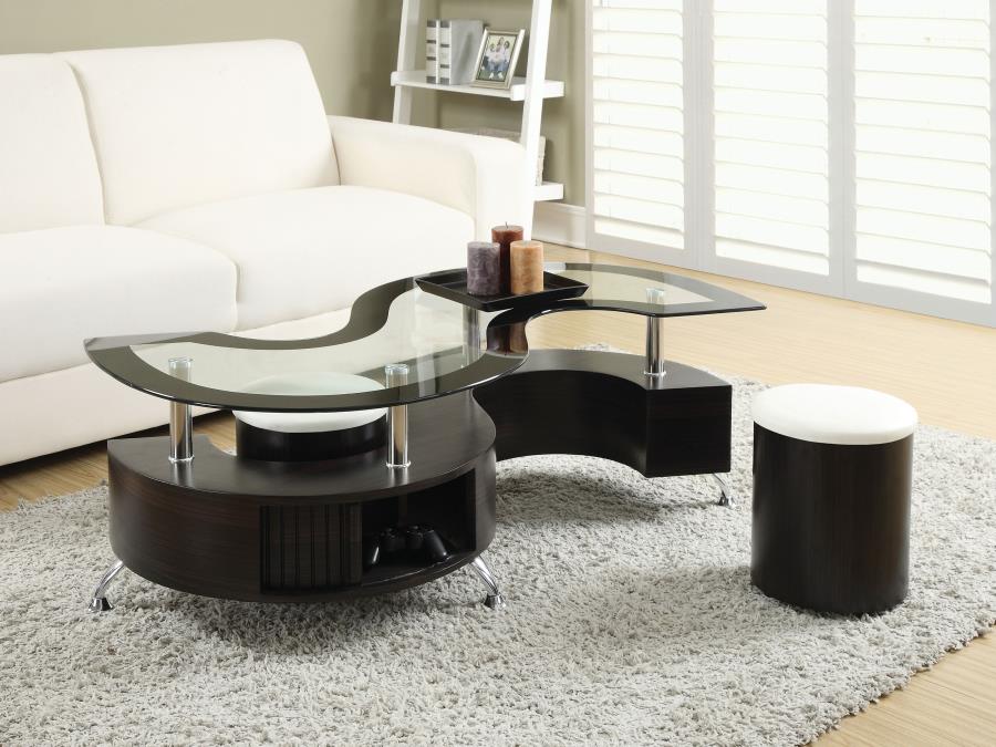 Buckley 3-piece Coffee Table and Stools Set High Gloss