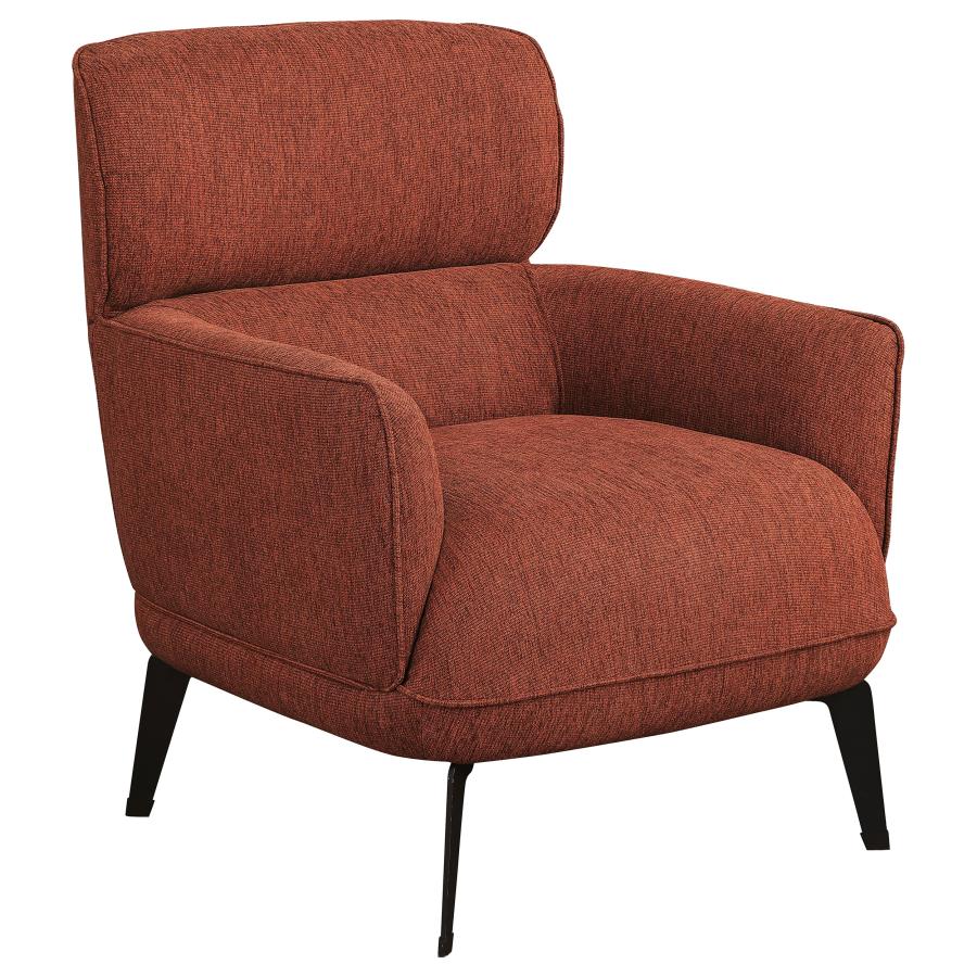 Andrea Upholstered Crecent Arm Accent Chair Orange, Grey, Blue