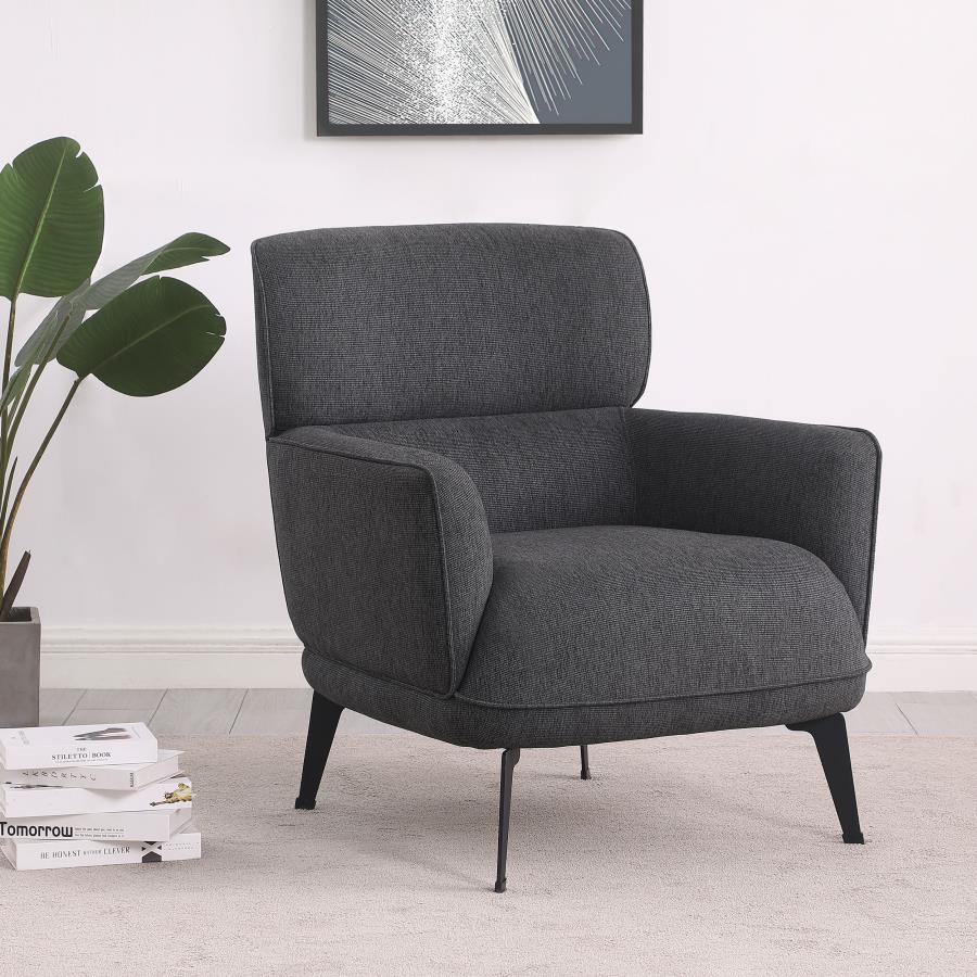 Andrea Upholstered Crecent Arm Accent Chair Orange, Grey, Blue