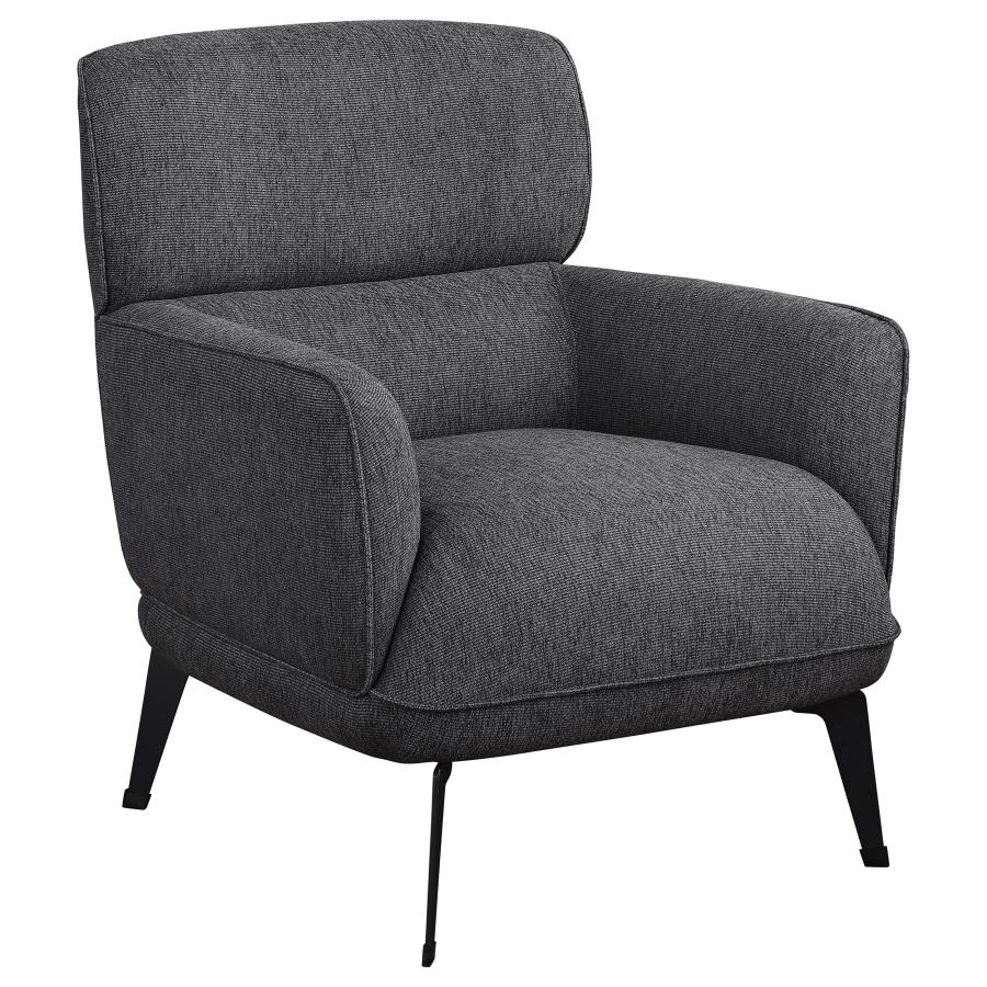 Andrea Upholstered Crecent Arm Accent Chair Orange, Grey, Blue