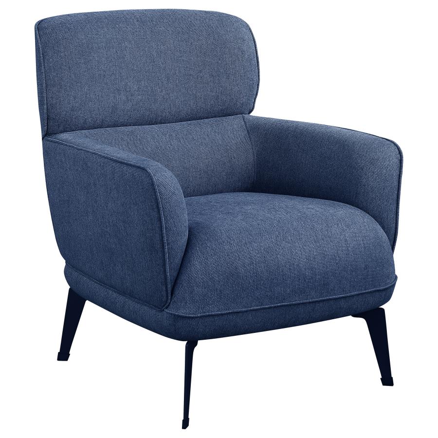 Andrea Upholstered Crecent Arm Accent Chair Orange, Grey, Blue
