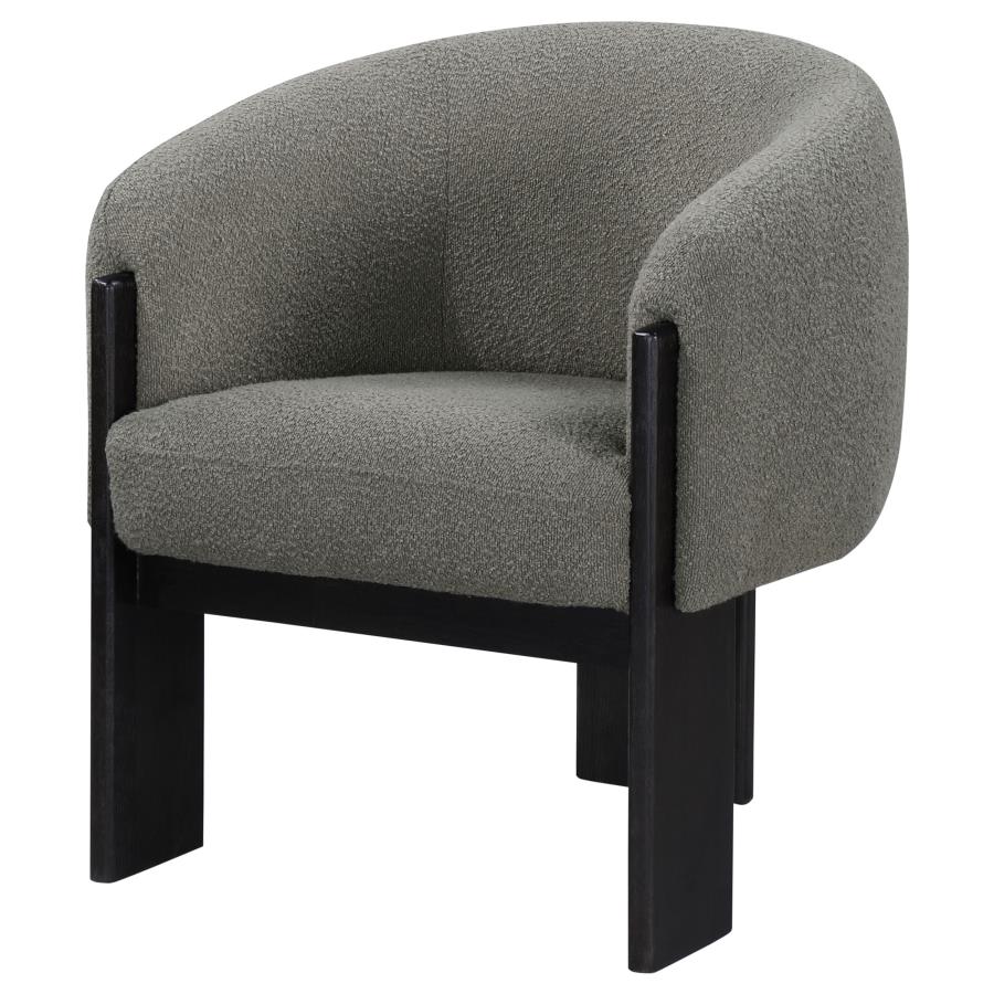 Valdez Boucle Upholstered Barrel Back Accent Chair Brown or beige