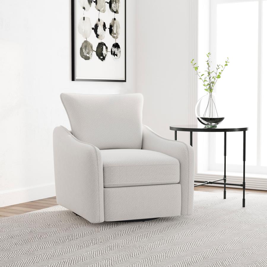 Madia Upholstered Sloped Arm Swivel Glider Chair Vanilla or Charcoal