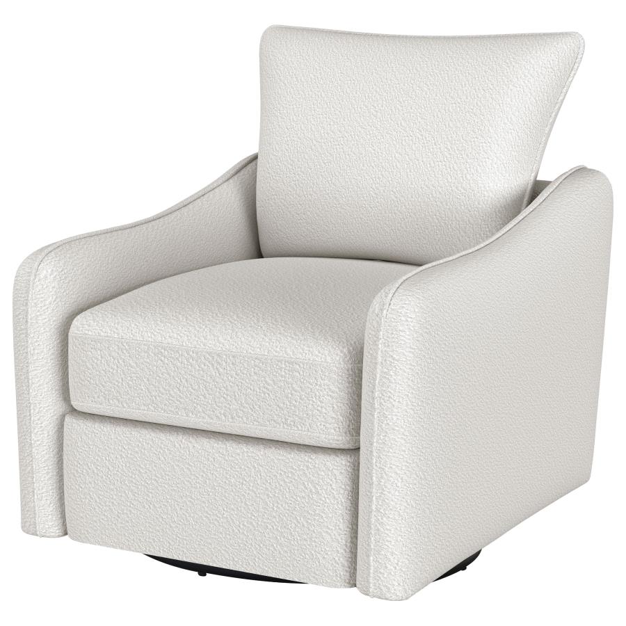 Madia Upholstered Sloped Arm Swivel Glider Chair Vanilla or Charcoal