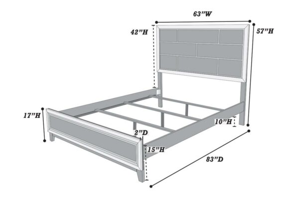 F9396Q Queen Bed Frame Grey ( ONLY BED) Mattress not included