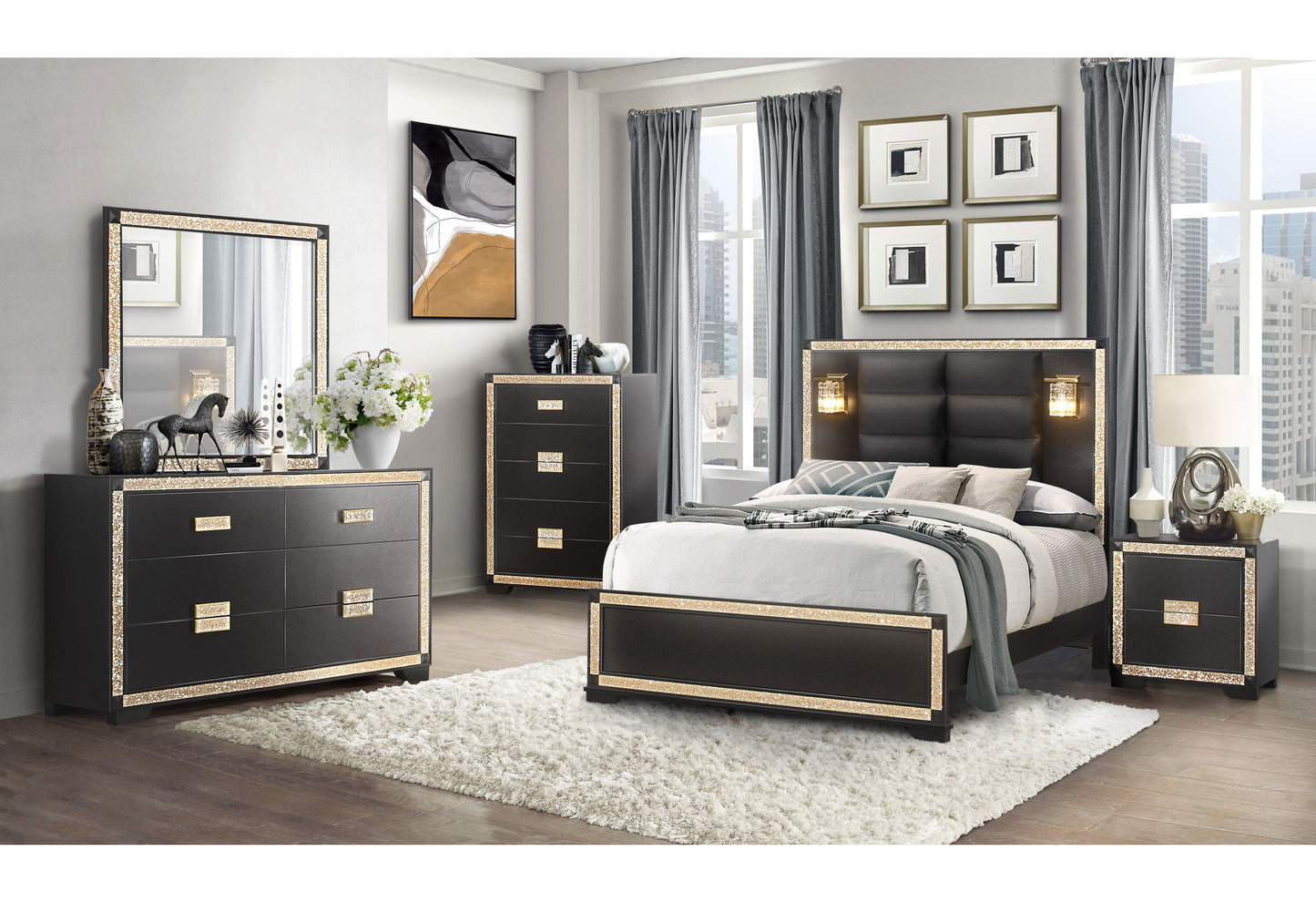 Blake Black Only Bed (mattress not included)
