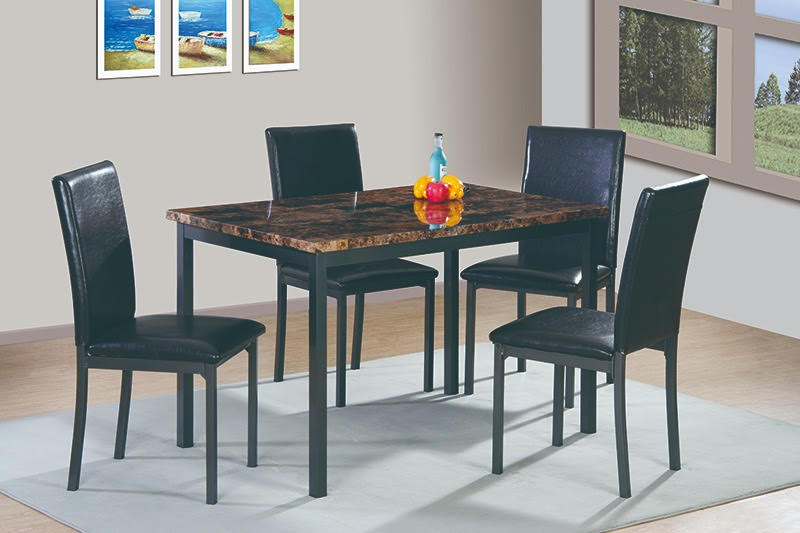D045 Brown Dining Set 5pcs
