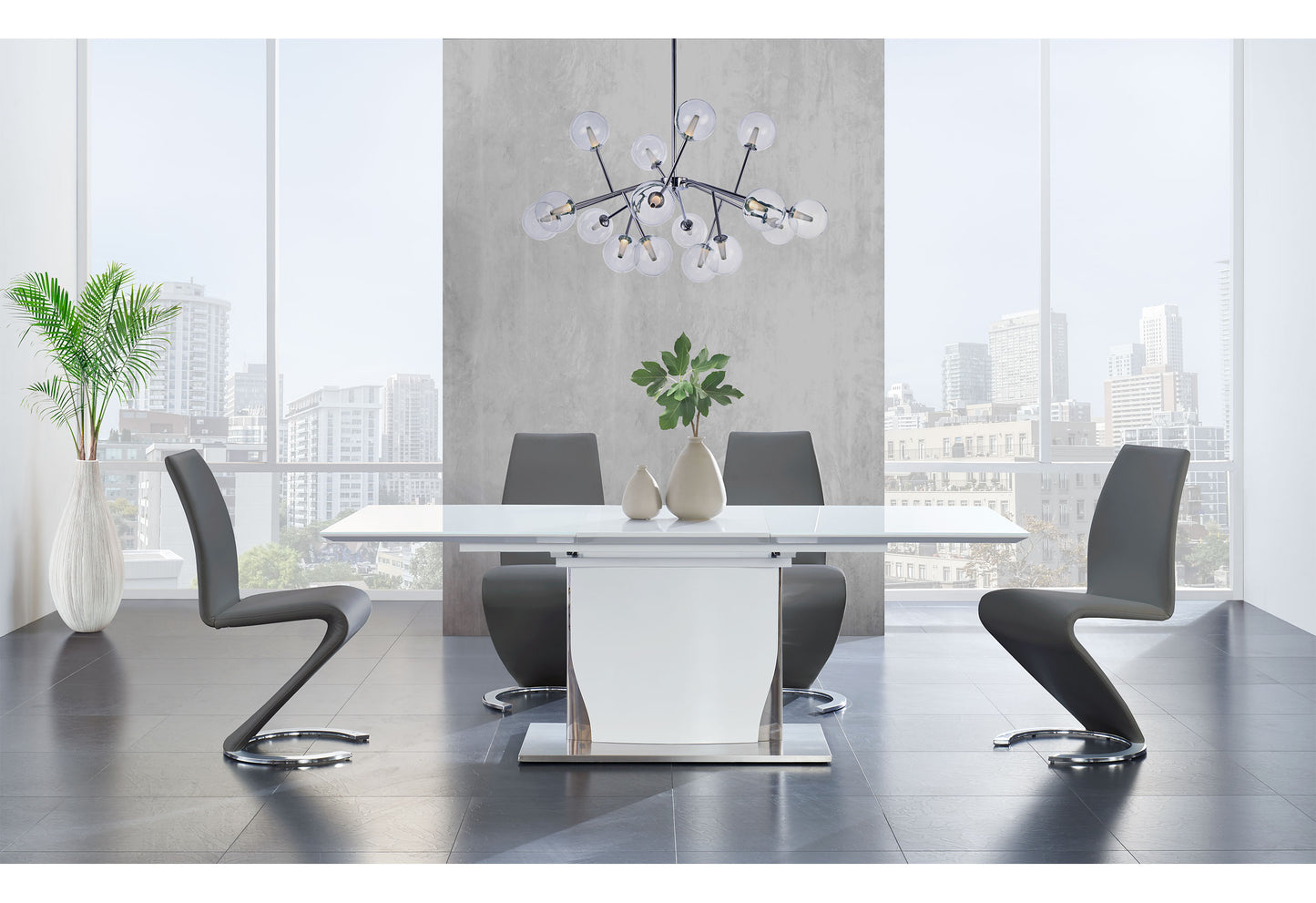 D2279 DT + D9002DC Dining Set Black or Grey (5pcs)