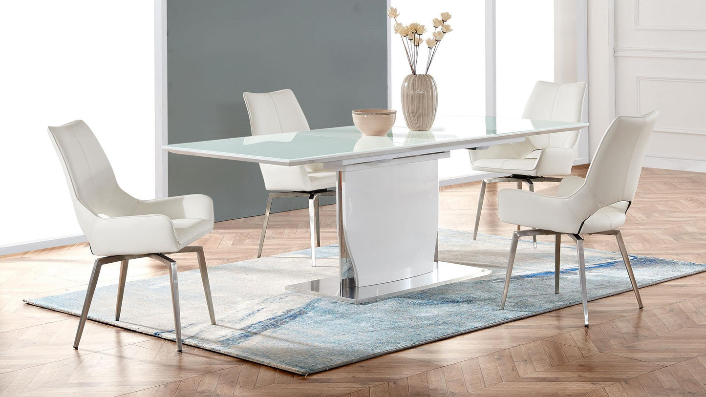 D2279 DT + D4878 DC Dining Set white (5pcs)