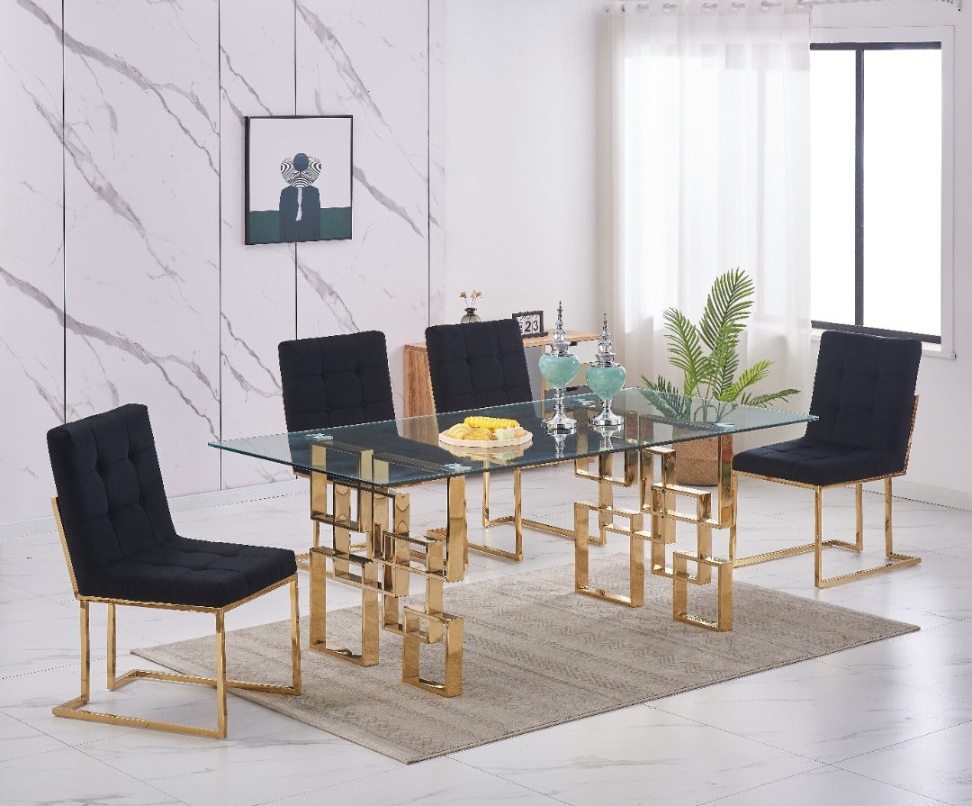 2120 Dining Set Black 5pcs