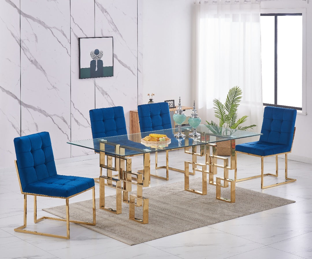 2120 Dining Set Blue 5pcs