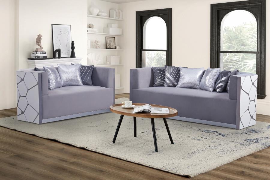 L611 - Noah Grey 2 PC ( Sofa & Loveseat )