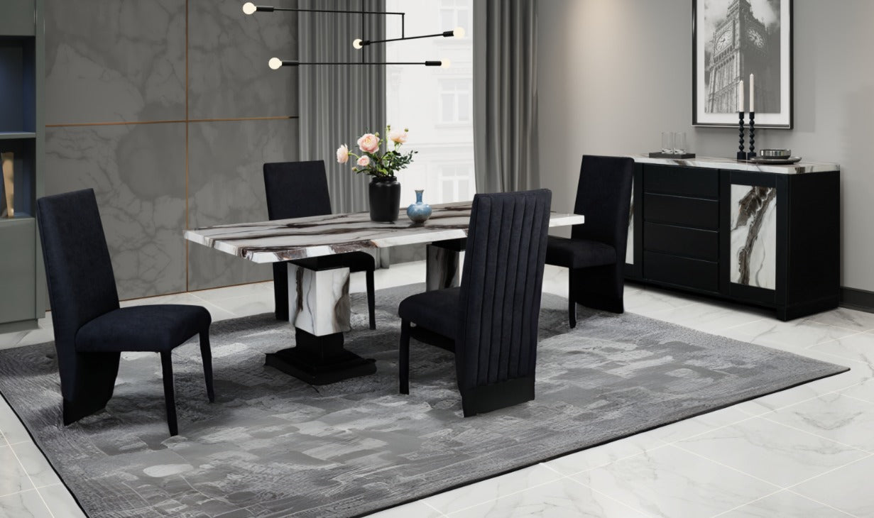 D12 DT + D12 DC Dining - D1212 DT + D12 DC White/Gray Set (5pcs)