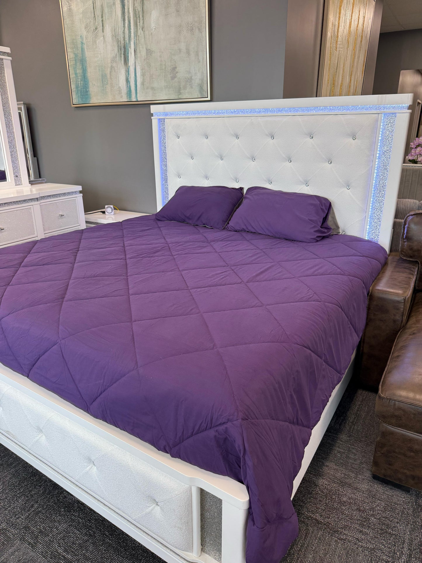 Alina White 4 PC Bedroom Set (mattress and chest not included )