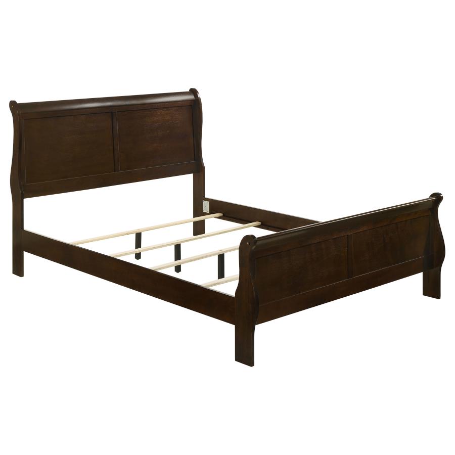 Louis Philippe Wood  Sleigh Bed Cappuccino