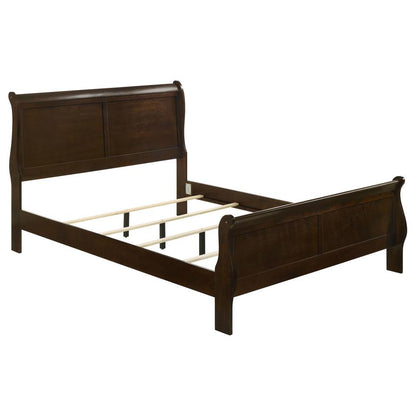 Louis Philippe Wood  Sleigh Bed Cappuccino