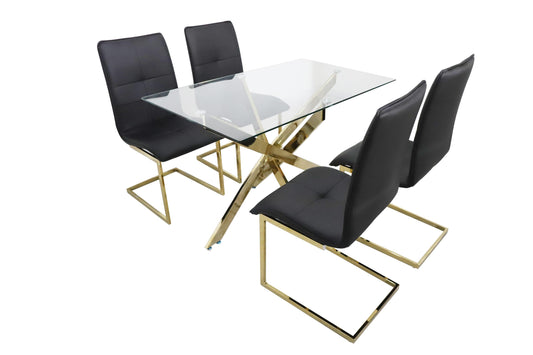2125 Dining Set Black 5pcs