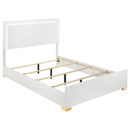 Marceline Wood LED Panel Bed White (mattress not included)