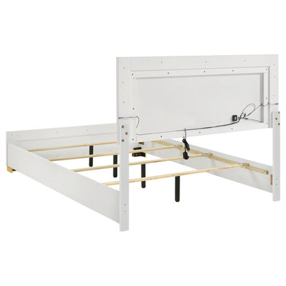 Marceline Wood LED Panel Bed White (mattress not included)