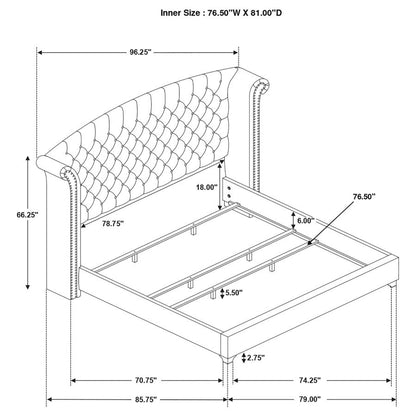Melody 4-piece Queen Bedroom Set Grey (mattress not included)
