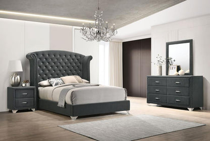 Melody 4-piece Queen Bedroom Set Grey (mattress not included)