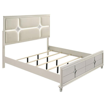 Olivia 4-piece  Bedroom Set Pearl White	( mattress not included)