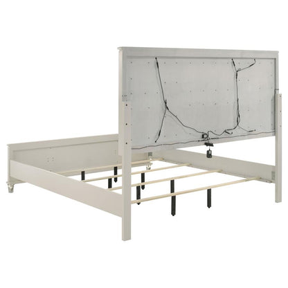 Olivia 4-piece  Bedroom Set Pearl White	( mattress not included)
