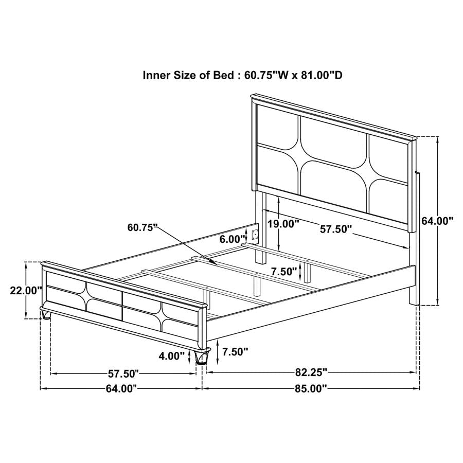 Olivia Eastern  Panel Bed LED Headboard Pearl White ( mattress not included)